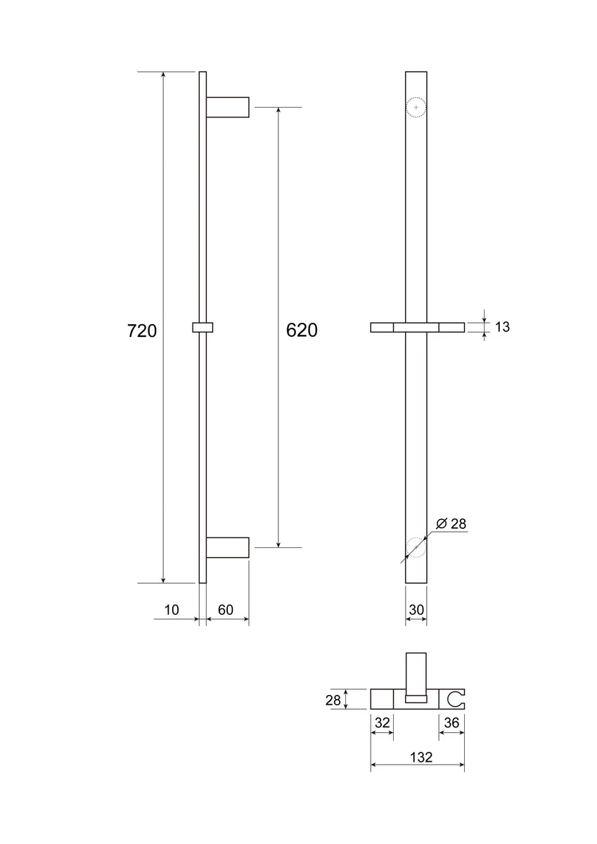 Gunmetal Adjustable Rail Shower Slide – Midea Homes